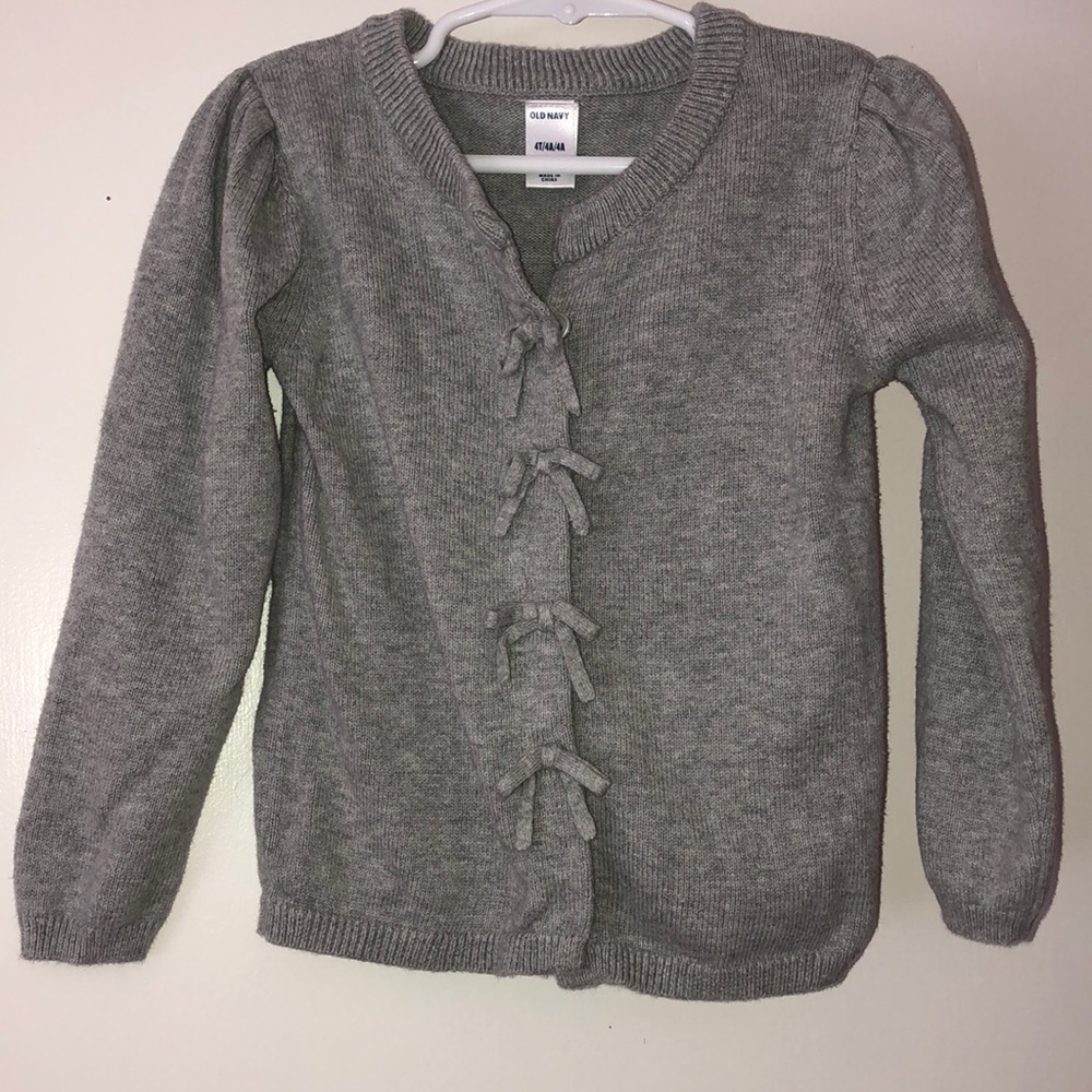 Old Navy Gurls Cardigan with bow accents size 4T